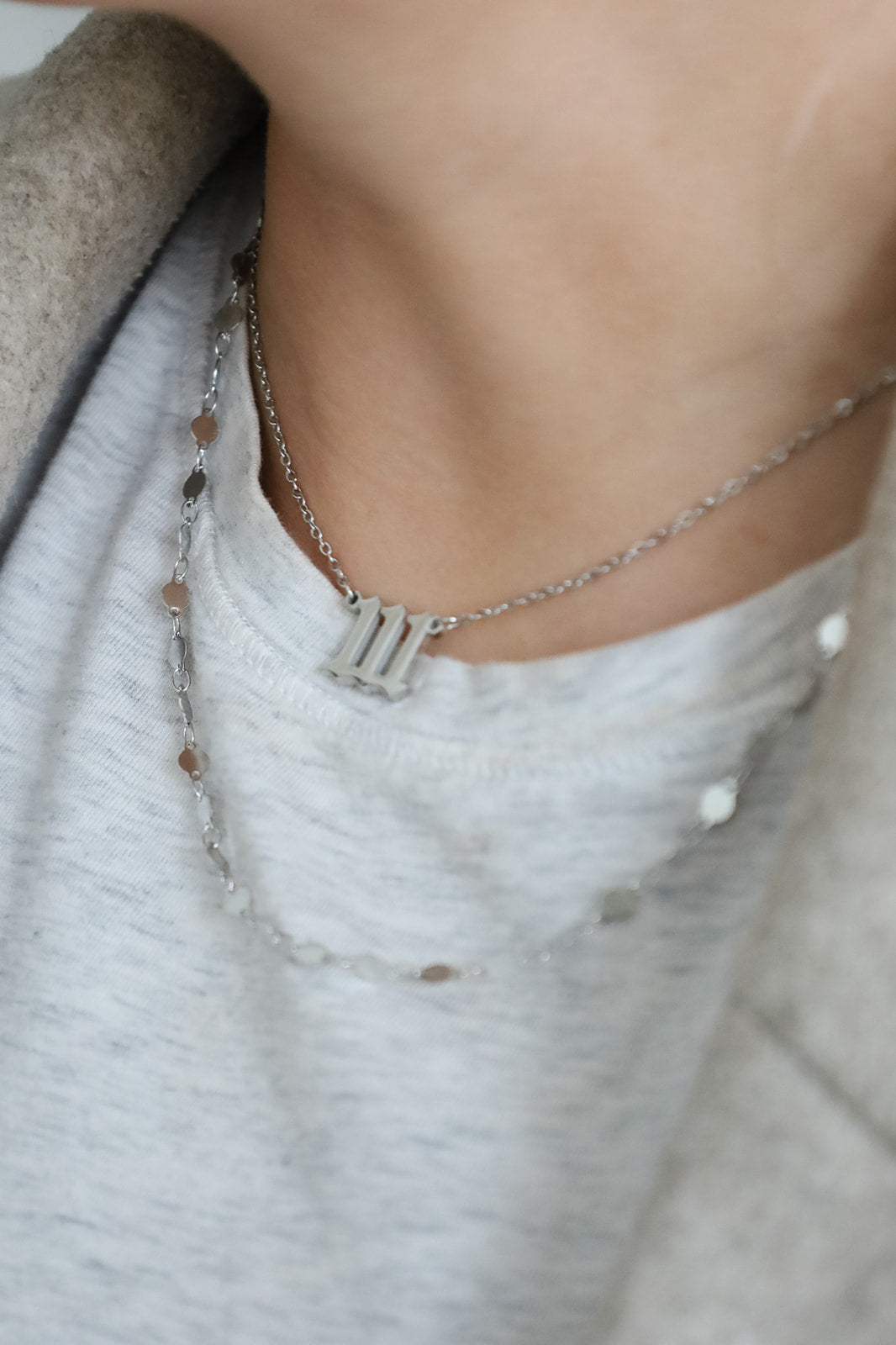 The Stevie - Silver Angel Number Necklace